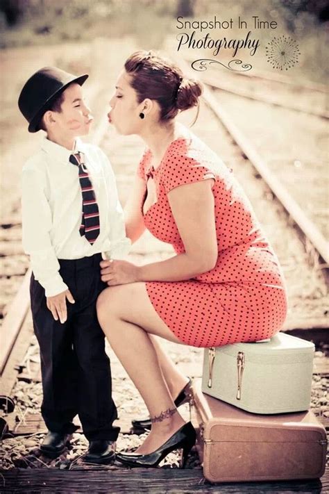 Vintage Inspired Mom Son Train Track Photo Mother Son Photos