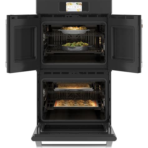 Café 30″ Built In French Door Double Convection Wall Oven Matte Black