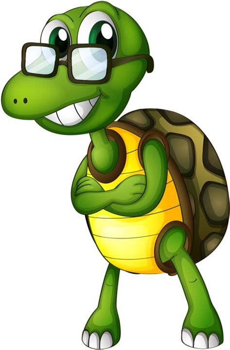 Cartoon Turtle With Glasses 1 Tortoise Beats Hare 2 Tortoise Wins By