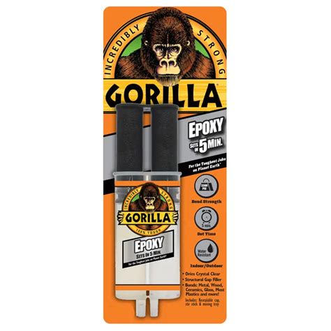 85 Oz Gorilla Glue 4200102 Clear Gorilla Glue Epoxy 5 Minute