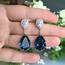 Handmade Swarovski Earrings  Bridal In Montana Blue Crystal