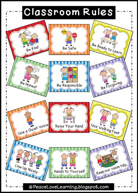 adorable classroom rules posters with pictures that really illustrate expectations classroom