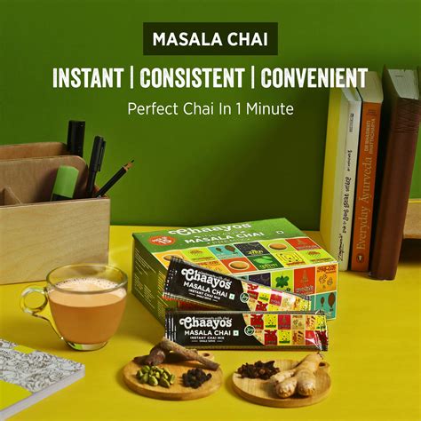 Chaayos Instant Tea Premix Regular Sugar Masala Flavour 30 Sachets