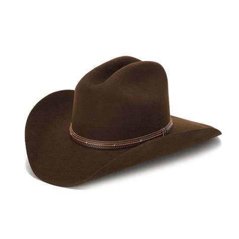 Stampede Hats 100x Wool Felt Brown Cowboy Hat With Studded Leather