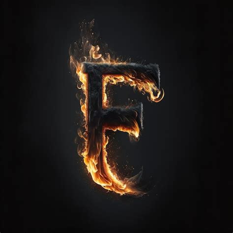 Premium Photo Fiery And Creative Fire Letter F Font For Your Design