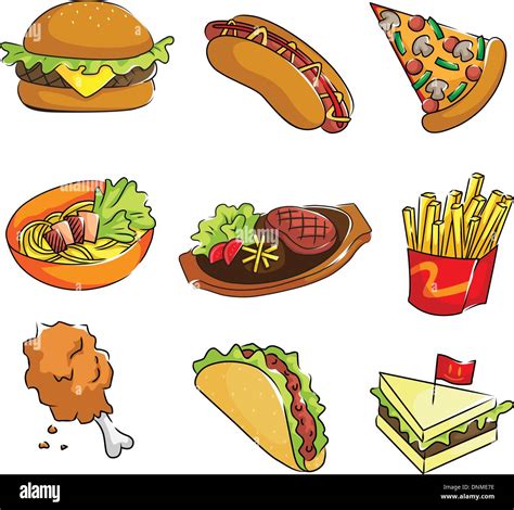 Fast Food Illustration Vector Hi Res Stock Photography And Images Alamy