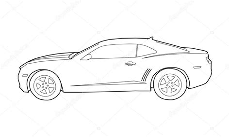 Ilustración para colorear del coche esquema — Archivo Imágenes