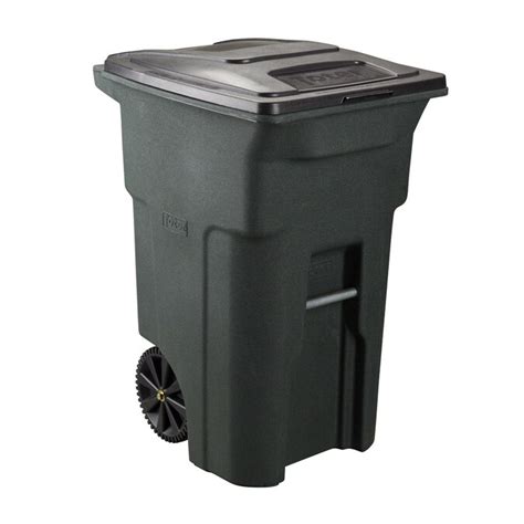Toter Outdoor Trash Can 64 Gallon Greenstone Plastic Wheeled Trash Can