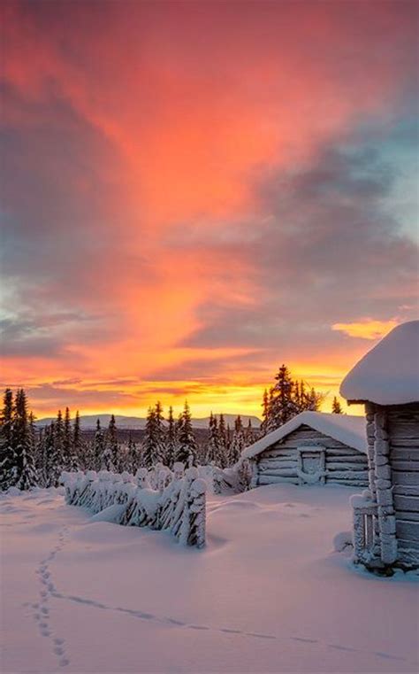 Winter Cabin In Staffsvallen Sweden Mikael Svensson Photography