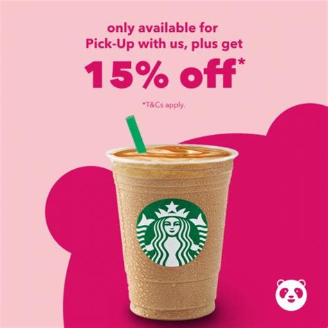 Get $50 off $300+ food delivery orders. Starbucks Pick Up 15% OFF Promotion on FoodPanda