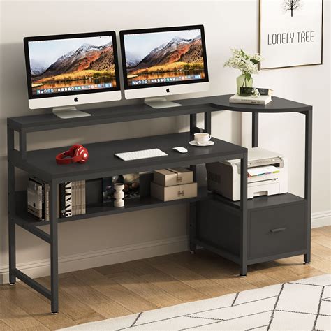 Buy Tribesigns Computer Desk With Hutch And Storage Shelves 63 Modern