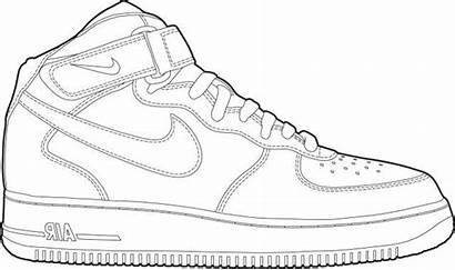 Nike Drawing Coloring Jordan Air Shoe Printable
