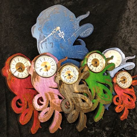 Octopus Wall Clock Etsy