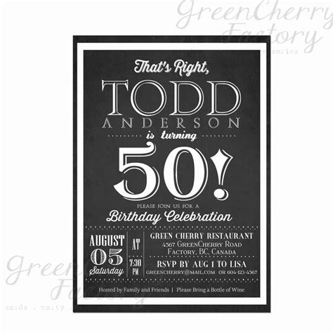 50th Birthday Invitation Wording For Man Dinner Invite High 50th