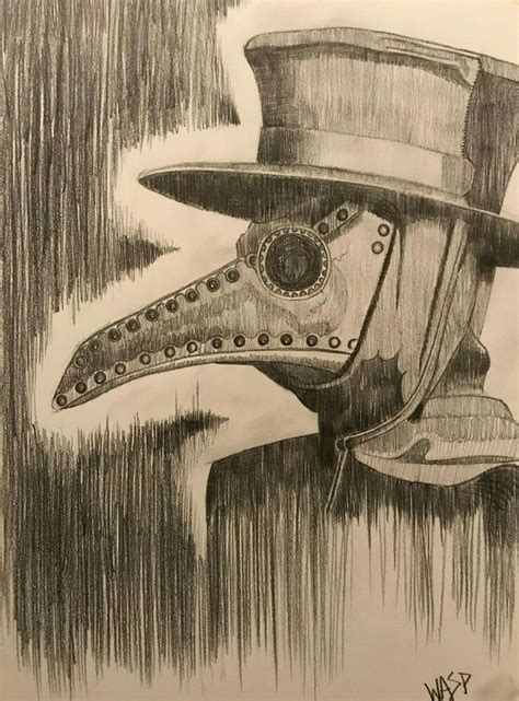 Plague Doctor Drawing Art Gothic Punk Tattoo Macabre Steampunk