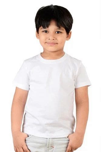 Kids White Round Neck T Shirt Half Sleeve At Rs 130piece Kids Plain