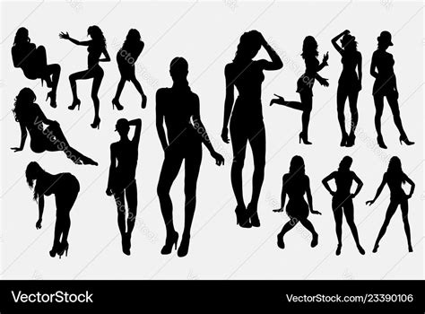 Girl Woman Female Sexy Pose Silhouette Royalty Free Vector