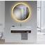 Contemporary Warm Lighting Led Round Mirror For Hotel Bathroom 