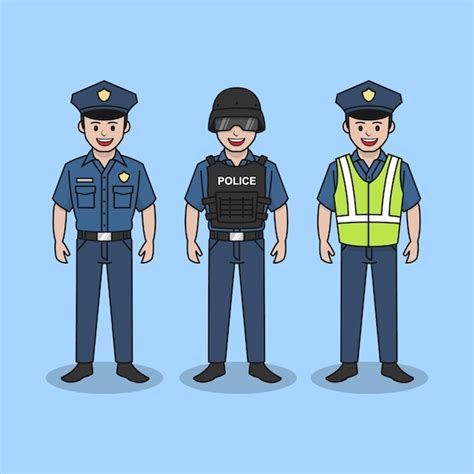 Premium Vector Police Character Vector Illustration
