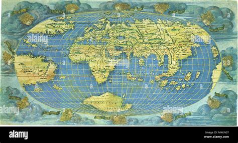 First World Map In Whole 1508 Stock Photo Alamy