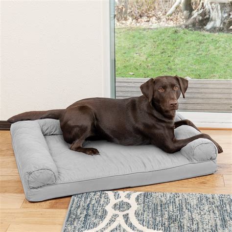 Furhaven Quilted Orthopedic Bolster Cat And Dog Bed W Removable Cover