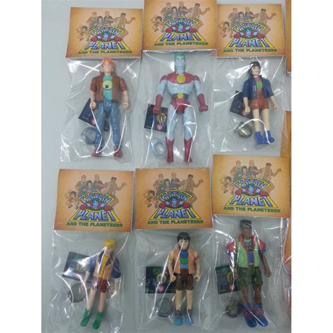 Rare Vintage Captain Planet And The Planeteers With Rings Action Figures