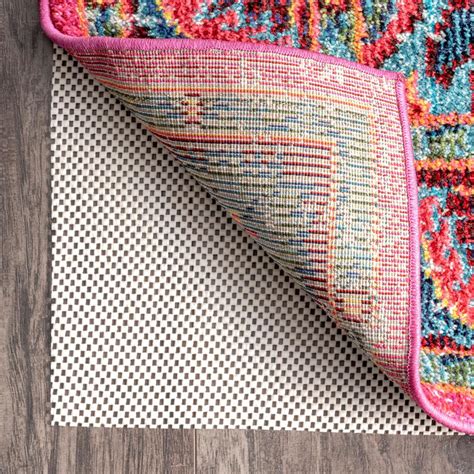 This rug pad prevents your rugs from dangerous bunching and slipping cushioning adds comfort, insulation & sound proofing to your home. nuLOOM Non-Slip Comfort Grip 8 ft. Round Rug Pad-JAPD1A ...
