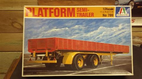 Vintage 124 Platform Semi Trailer Open Unbuilt Italeri Kit Found