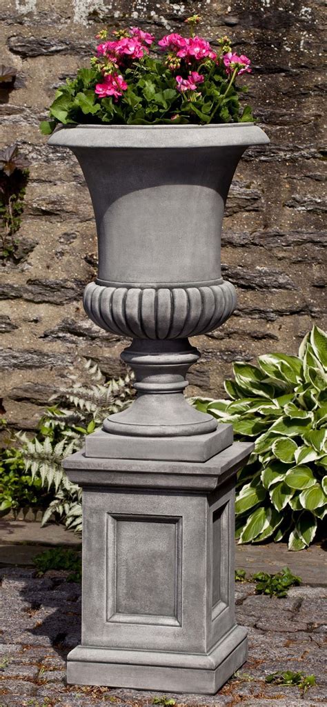 It's universally appreciated and admired for it's use it in conjunction with the larger size of concrete pedestal urn to create an enchanting and timeless effect for your garden, home, event, or patio. Garden Urns And Pedestals - Aline Art