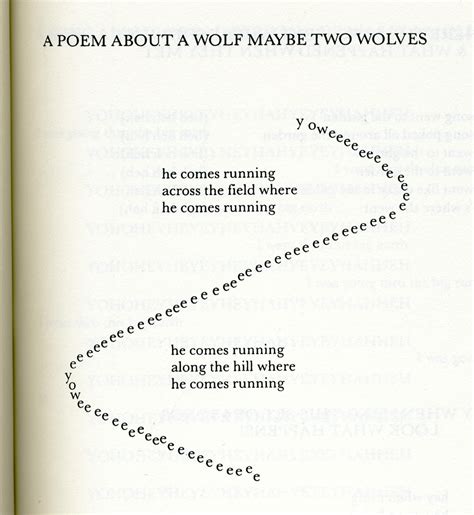 Visual Poetry — A Poem About A Wolf Maybe Two Wolves From