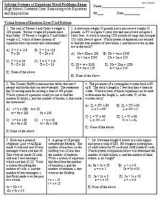Linear equations in two variables, solving simultaneous equations, using the substitution a linear equation in two variables has infinitely many solutions. Solving Word Problems in Algebra Practice | Math and Science Study Tools | Pinterest | Word ...