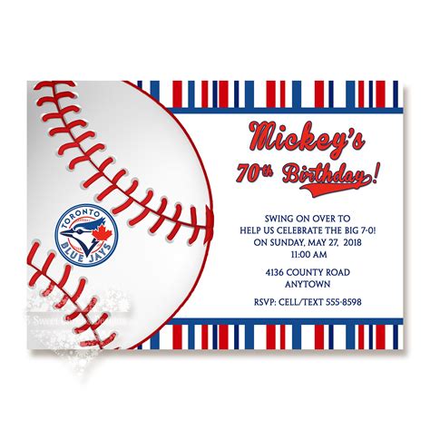 Toronto Blue Jays Baseball Birthday Bachelor Party Invitation Etsy