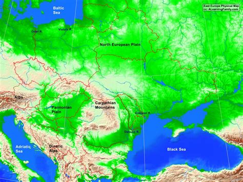 Eastern Europe Physical Map United States Map Europe Map