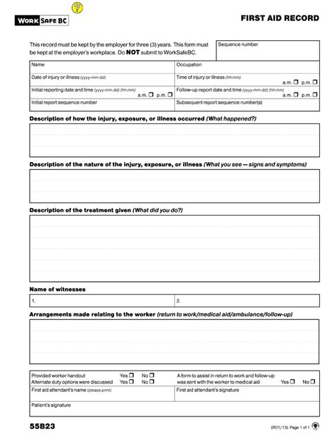 First Aid Form Fill Out And Sign Printable Pdf Template