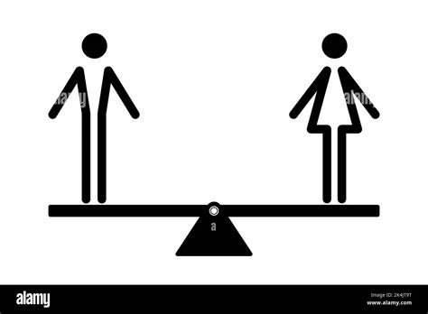 Gender Equality Concept Man And Woman Icon On A Seesaw Vector Illustration Stock Vector Image
