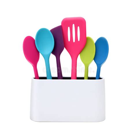 Modern Cooking Colorful Kitchen Utensils Stock Image Image Of Cook