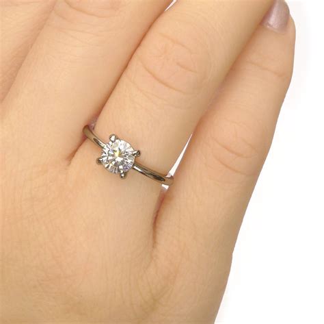 Moissanite Engagement Ring 18ct White Or Yellow Gold By