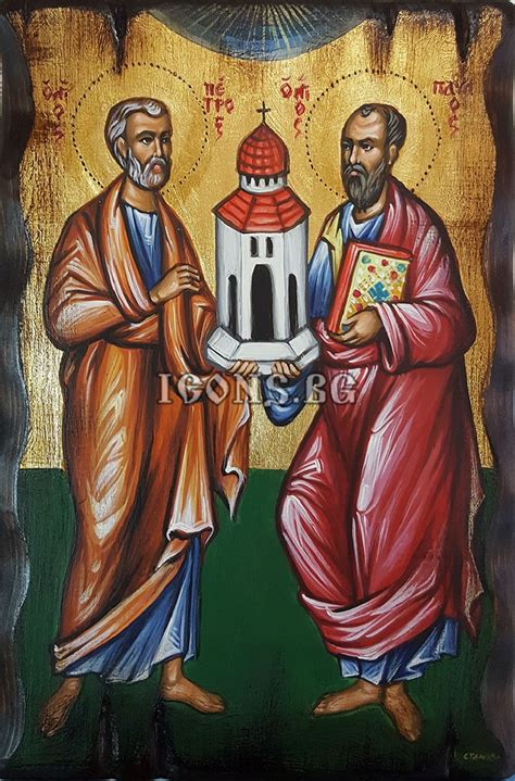 Рисувана икона на Свети Петър и Свети Павел