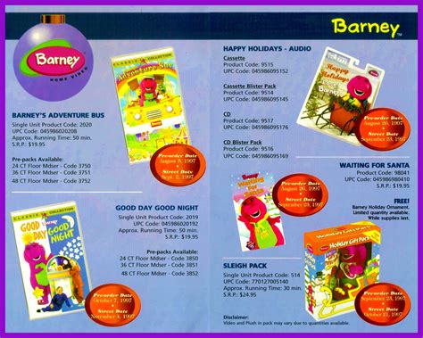 Whats In Store Barney Products Of 1997 By Bestbarneyfan On Deviantart
