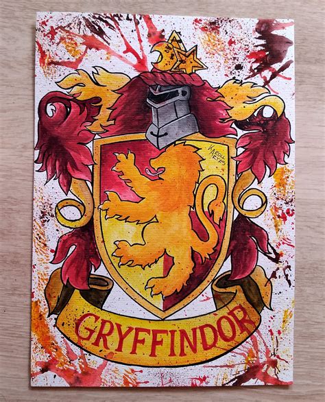Original Zeichnung Von Gryffindor Wappen Etsy