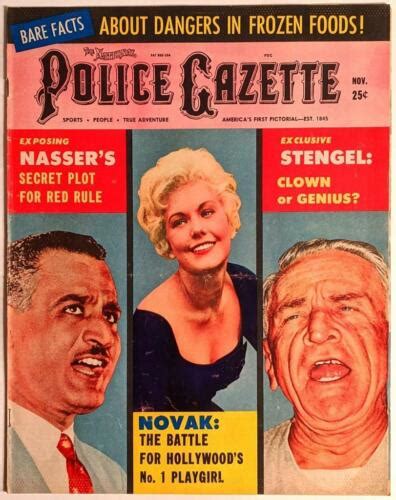 National Police Gazette November 1958 Vintage Mag Kim Novak Casey Stengel Ebay