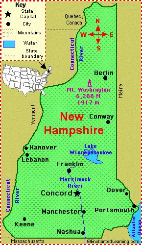 New Hampshire Facts Map And State Symbols