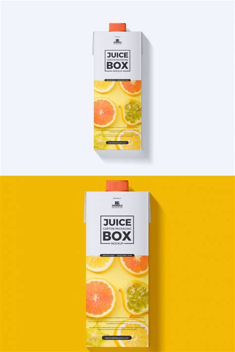 Download Free Juice Carton Packaging Mockup - Free Mockup ZoneFree Mockup Zone