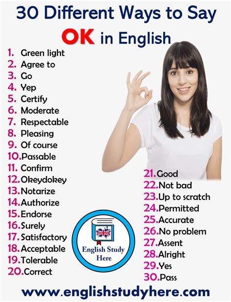 30 Different Ways To Say Ok In English English Study Here