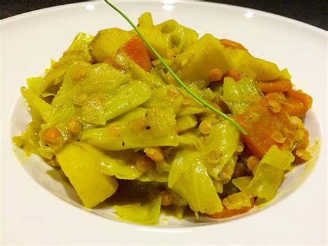 Spitzkohl -Curry ein raffiniertes Rezept aus der Kategorie Vegetarisch