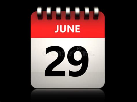 3d 29 June Calendar Stock Illustration Illustration Of Date 117705036