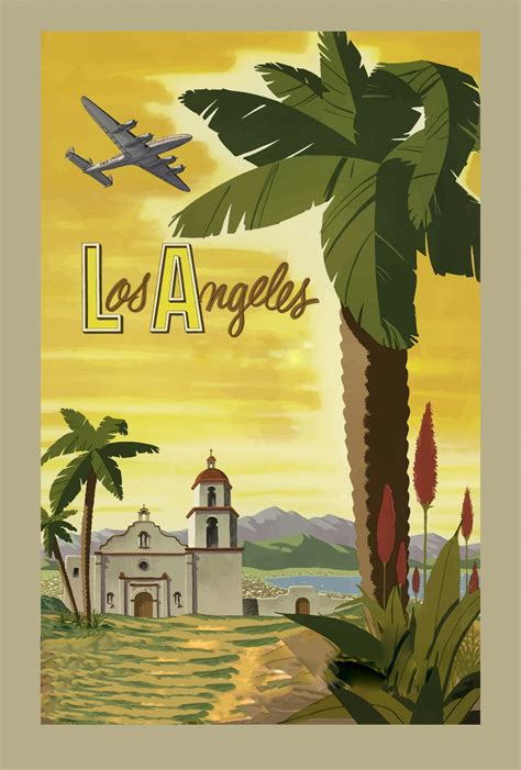 Vintage Travel Poster Los Angeles Free Stock Photo Public Domain Pictures