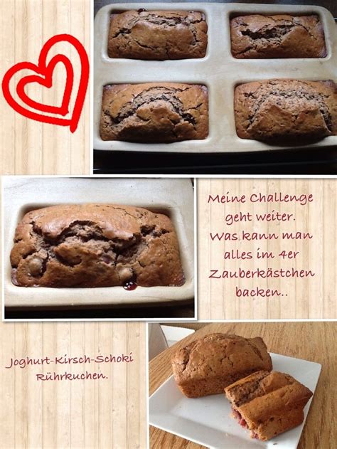 Jetzt ganz einfach nachbacken und genießen. Gebackener Schokoladen-Kirsch-Kuchen in einer Schachtel ...