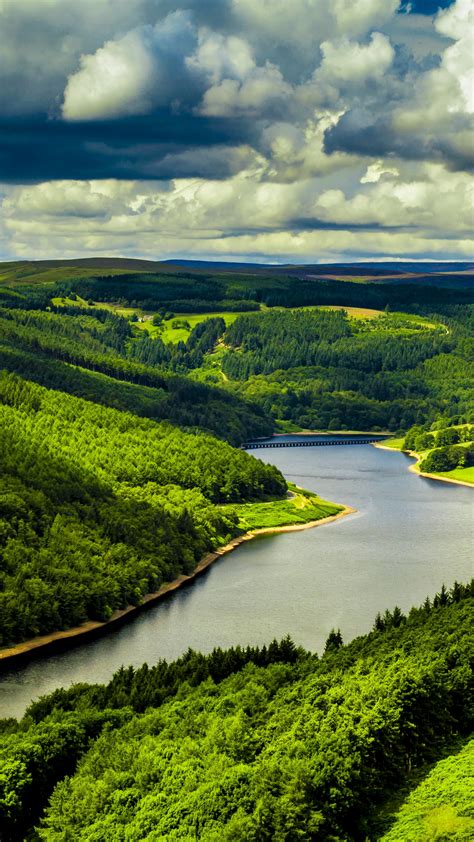 Wallpaper UK, 4k, HD wallpaper, hills, river, trees, sky, Nature #5284
