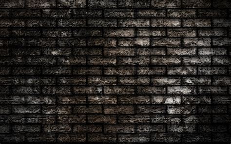 Download Wallpapers Gray Brick Texture Grunge Brick Wall 4k Brick